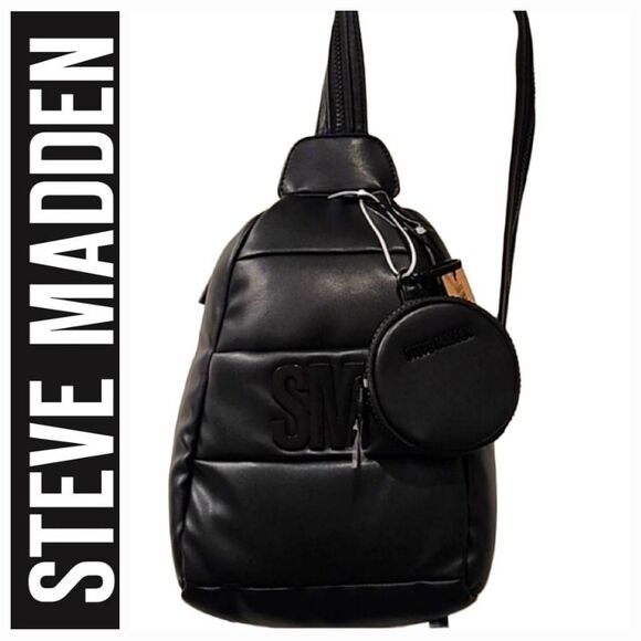 Steve Madden BJayaa SM Logo Quilted Backpack - Picture 1 of 7